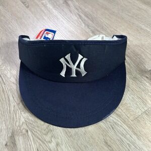 VTG New York Yankees Visor Hat  MLB Baseball Twins Enterprise Blue Cap